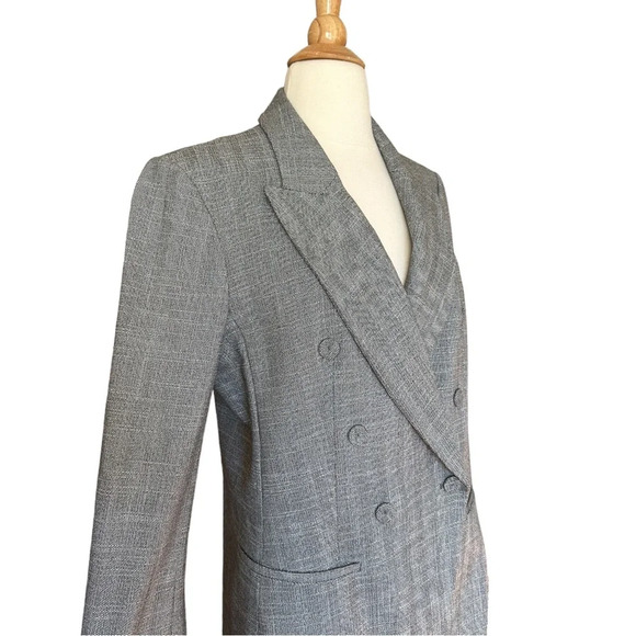 CLUB MONACO Double Breasted Blazer Jacket Gray Aditha Power Tailored, Size 12 - Picture 6 of 16